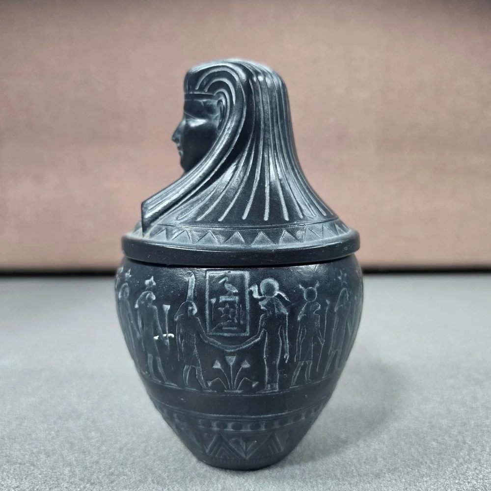 Egyptian Revival Pharaoh Canopic Jar Decor Excellent
